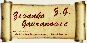 Živanko Gavranović vizit kartica